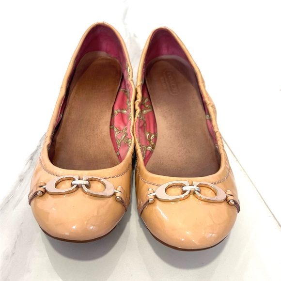 Coach Carlita Women's Signature Logo Pink Beige Ballet Flats Shoes 8.5 B - Picture 7 of 7